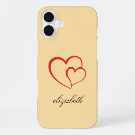 red heart shape colorful background personalized  iPhone 16 plus hülle