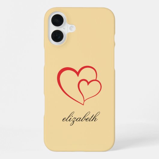 red heart shape colorful background personalized iPhone hülle (Rückseite)