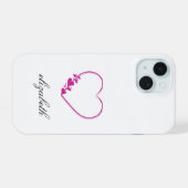 red heart shape withe background personalized iPhone 15 hülle (Rückseite (Horizontal))