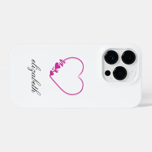 red heart shape withe background personalized iPhone hülle (Rückseite (Horizontal))