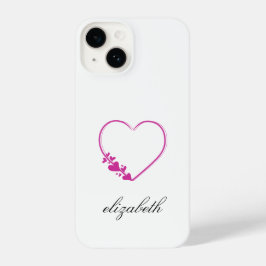 red heart shape withe background personalized  iPhone 14 hülle