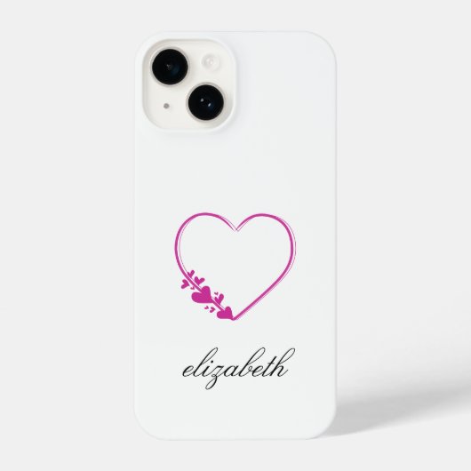 red heart shape withe background personalized iPhone hülle (Rückseite)