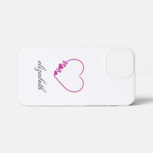 red heart shape withe background personalized  iPhone hülle (Rückseite (Horizontal))