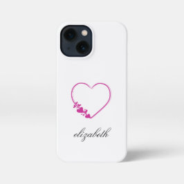 red heart shape withe background personalized  iPhone 13 mini hülle