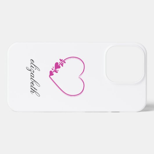 red heart shape withe background personalized iPhone hülle (Rückseite (Horizontal))
