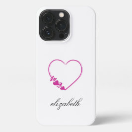 red heart shape withe background personalized  iPhone 13 pro hülle