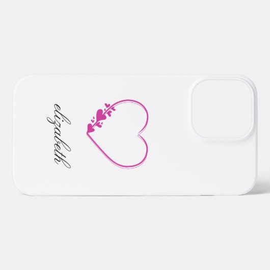 red heart shape withe background personalized iPhone hülle (Rückseite (Horizontal))