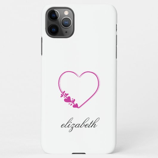 red heart shape withe background personalized iPhone hülle (Rückseite)