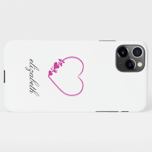red heart shape withe background personalized  iPhone hülle (Rückseite (Horizontal))