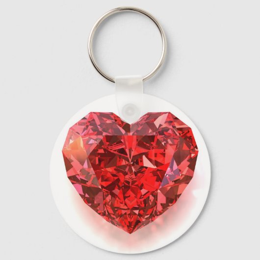 Red Heart Shaped Diamond Schlüsselanhänger (Vorderseite)