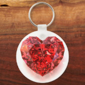 Red Heart Shaped Diamond Schlüsselanhänger (Vorderseite)