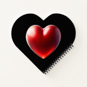 Red Heart Shaped Notebook Notizblock (Rückseite)
