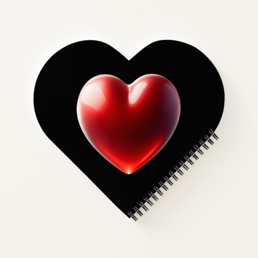 Red Heart Shaped Notebook Notizblock (Rückseite)
