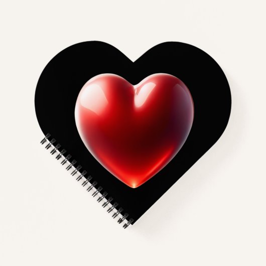Red Heart Shaped Notebook Notizblock (Vorderseite)