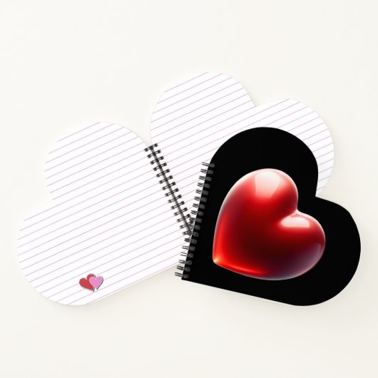 Red Heart Shaped Notebook Notizblock (Innenseite)