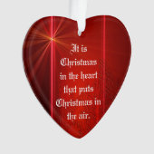 Red Heart Shaped Weihnachtsschmuck mit Zitat Ornament (Vorderseite)