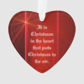 Red Heart Shaped Weihnachtsschmuck mit Zitat Ornament (Rückseite)