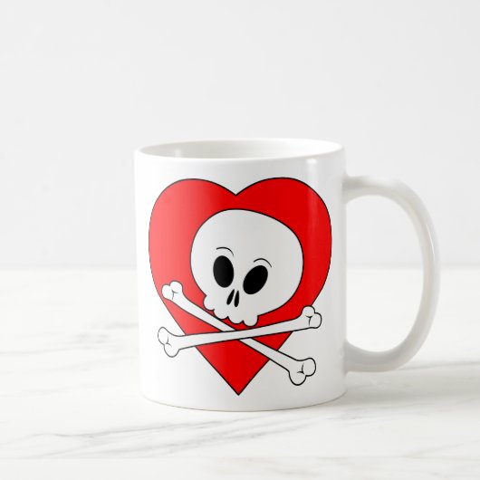 Red Heart Skull Kaffeetasse (Rechts)