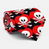 Red Heart Skull Krawatte (Gerollt)