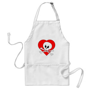 Red Heart Skull Schürze