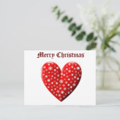 Red Heart Snowflakes Frohe Weihnachten Postkarte (Stehend Vorderseite)
