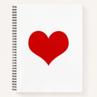 Red Heart Spiral Notebook