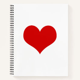 Red Heart Spiral Notebook Notizblock