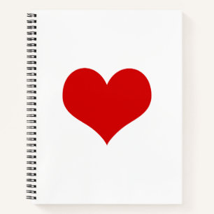 Red Heart Spiral Notebook Notizblock