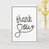 Red Heart Stethoscope Nurse Vielen Dank Karte (Gelbe Blume)