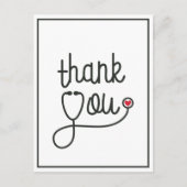 Red Heart Stethoscope Nurse Vielen Dank Postkarte (Vorderseite)