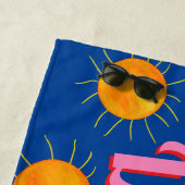 Red Heart Sunset Summer Dreams Blue Strandtuch (Beispiel)