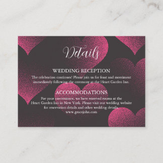 Red Heart Theme Wedding Details Enclosure Cards Begleitkarte
