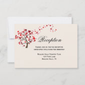 Red Heart Tree on Ivory Wedding Reception Card Einladung (Vorderseite)