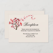 Red Heart Tree on Ivory Wedding Reception Card Einladung (Vorne/Hinten)