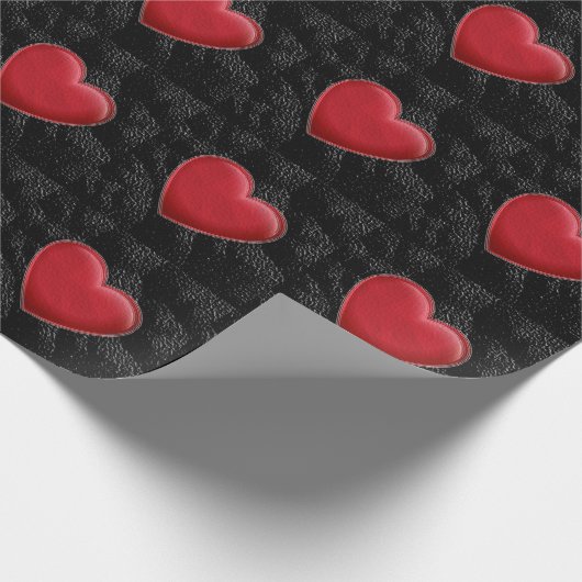 Red Heart Trendy Liebe Wedding Geschenkpapier (Ecke)