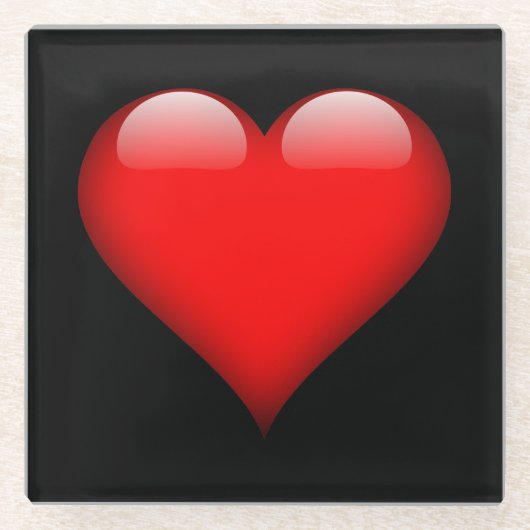 Red Heart Trendy Liebe Wedding Glasuntersetzer (Vorderseite)