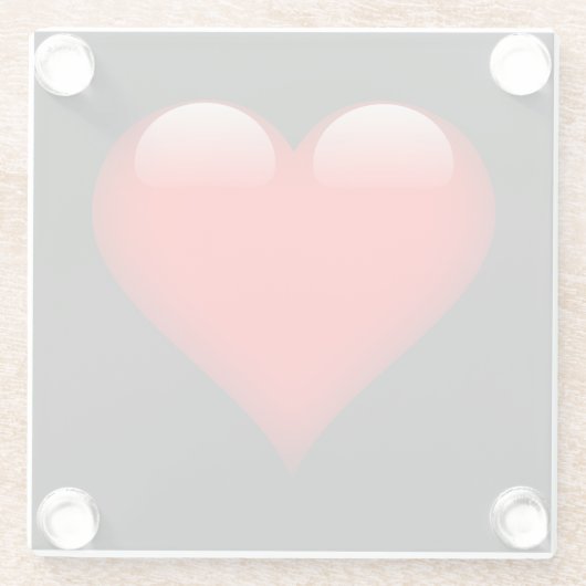 Red Heart Trendy Liebe Wedding Glasuntersetzer (Rückseite)