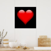 Red Heart Trendy Liebe Wedding Poster (Küche)