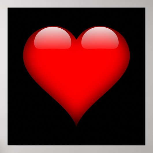 Red Heart Trendy Liebe Wedding Poster (Vorne)