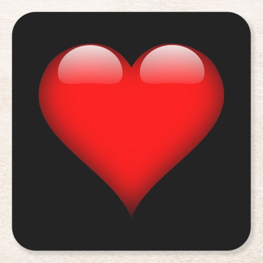 Red Heart Trendy Liebe Wedding Rechteckiger Pappuntersetzer (Vorderseite)