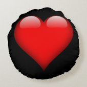 Red Heart Trendy Liebe Wedding Rundes Kissen (Rückseite)