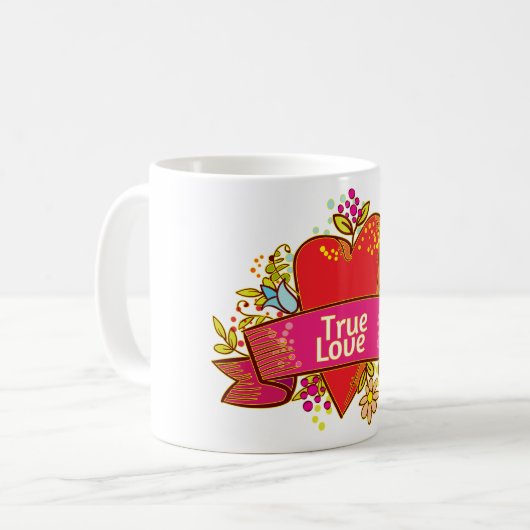 Red Heart True Love Kaffeetasse (Vorderseite Links)