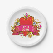 Red Heart True Love Pappteller (Vorderseite)