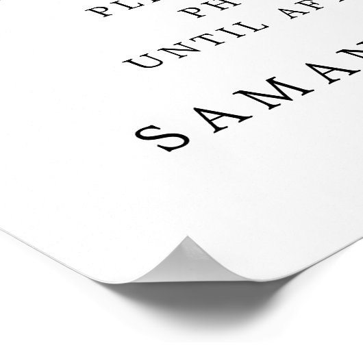 Red Heart Unplugged Wedding Ceremony Sign Poster (Ecke)