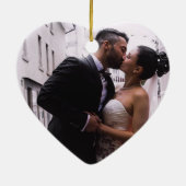 Red Heart Unser erstes Weihnachten Verheiratetes M Keramik Ornament (Hinten)