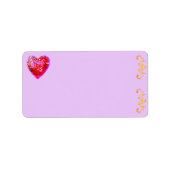 Red Heart Valentine Address Labels Adressaufkleber (Vorne)