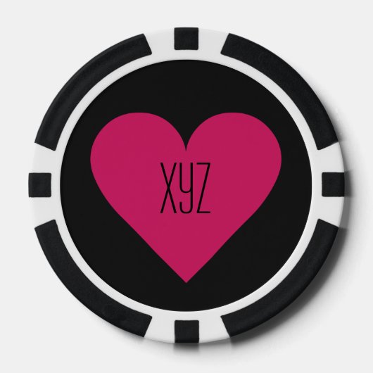 Red Heart Valentine Custom Poker Chips (Vorderseite)