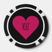 Red Heart Valentine Custom Poker Chips (Rückseite)