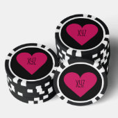 Red Heart Valentine Custom Poker Chips (Stapel)