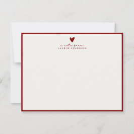 Red Heart Valentine’s Day Note Card Einladung